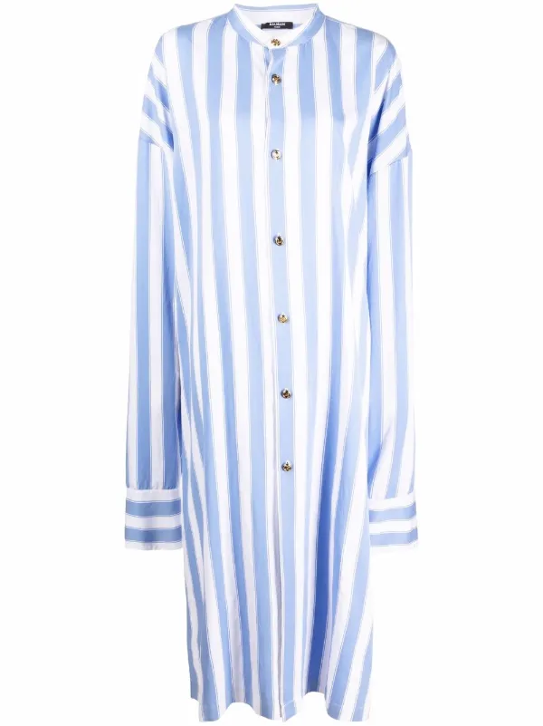 Balmain Striped Maxi Shirtdress - Farfetch