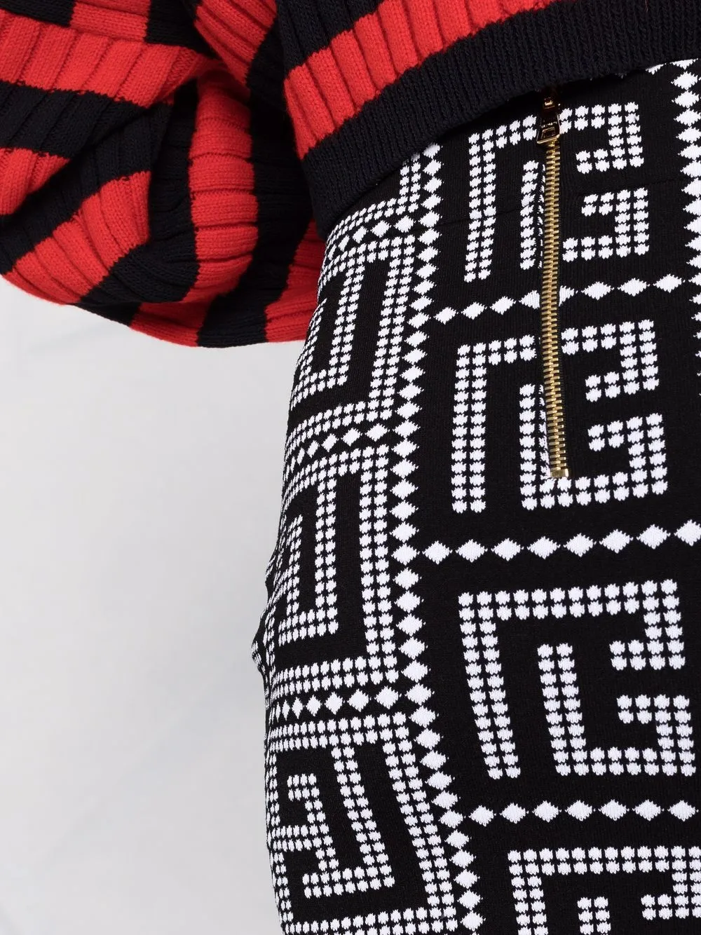 фото Balmain трикотажная юбка с монограммой