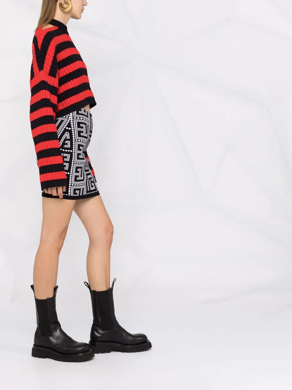 фото Balmain трикотажная юбка с монограммой