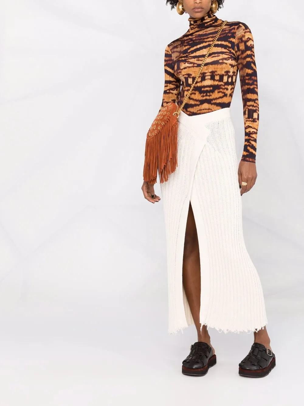 фото Balmain трикотажная юбка с запахом