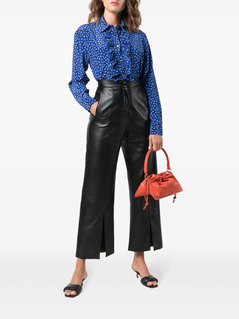 P.A.R.O.S.H. Blouse met ruches - Blauw