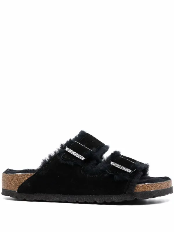 Furry birkenstock sandals cheap