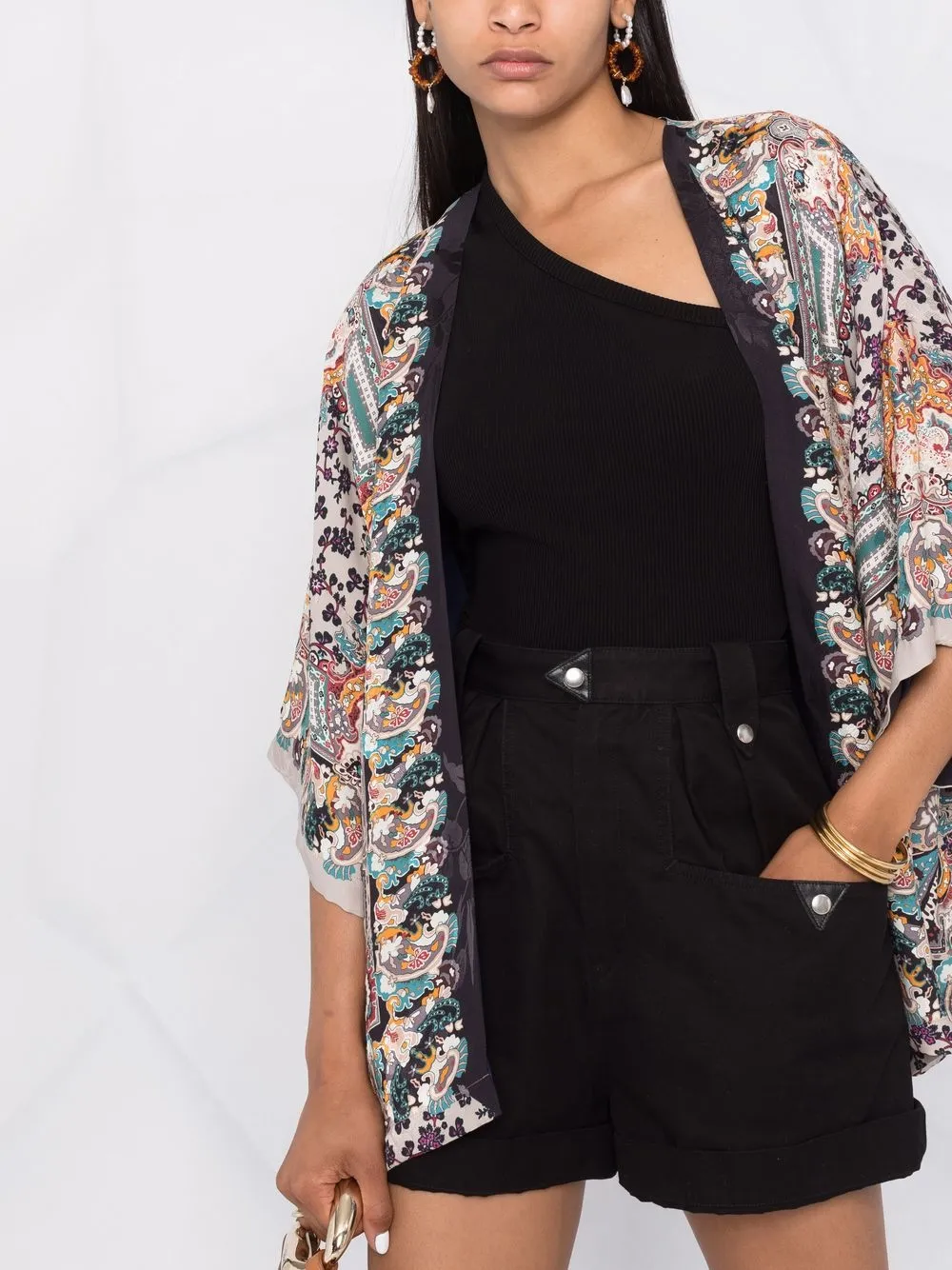 фото Etro жакет-кимоно с принтом пейсли