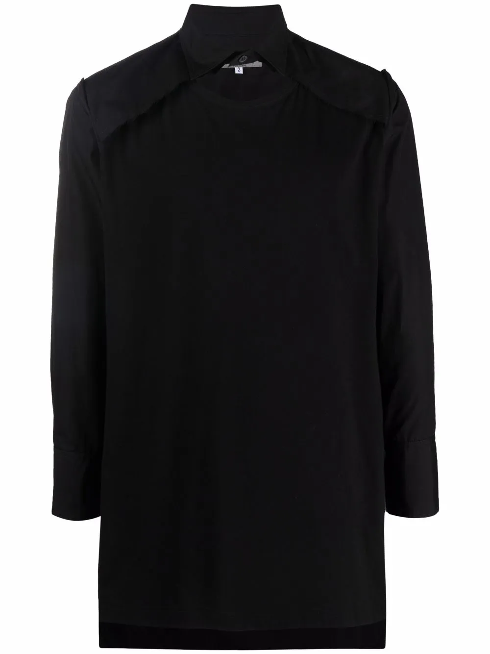фото Yohji yamamoto рубашка оверсайз со вставками