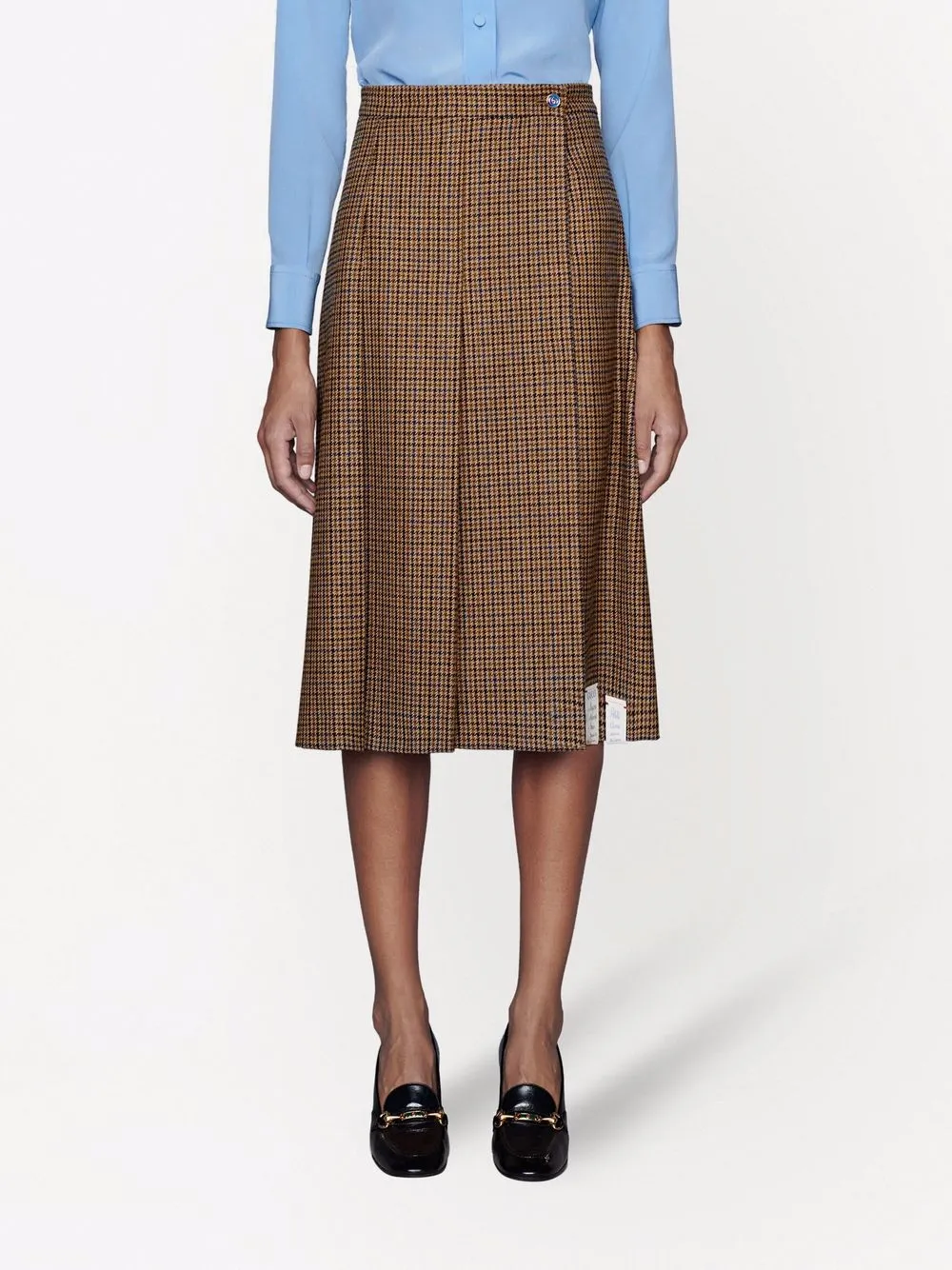 фото Gucci юбка миди в ломаную клетку