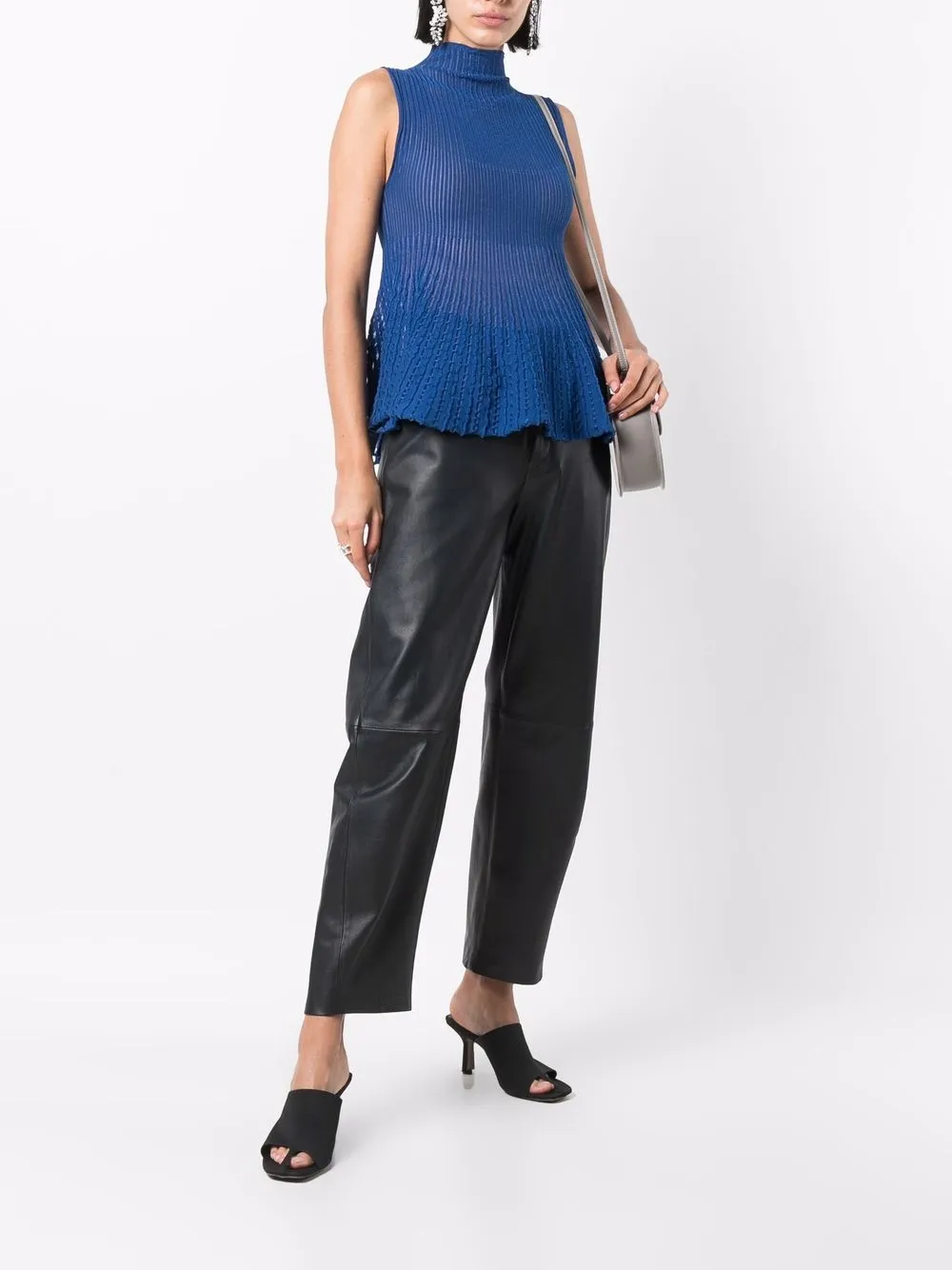 Emporio Armani Geribbelde top - Blauw