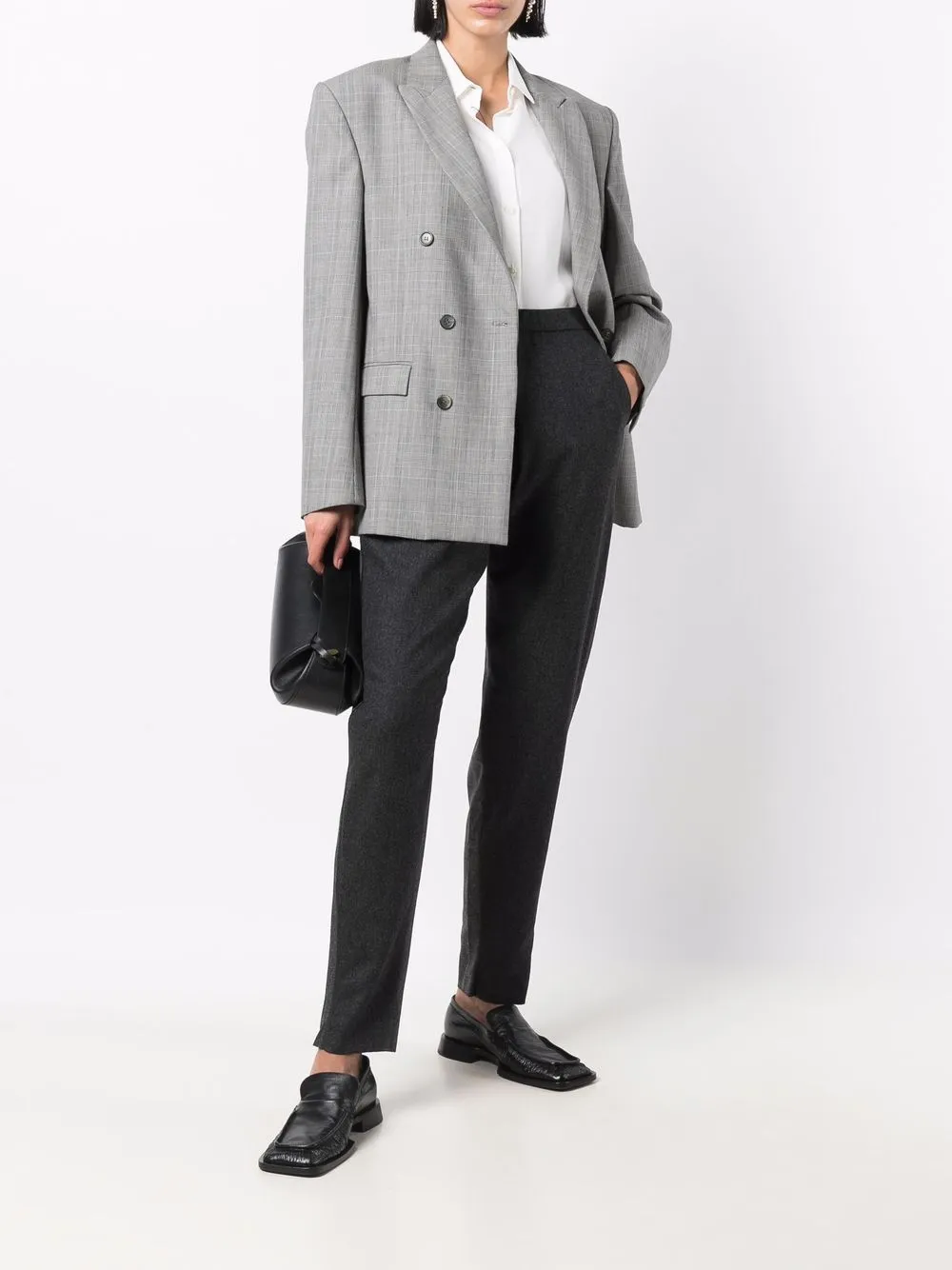 Emporio Armani Broek met elastische taille - Grijs