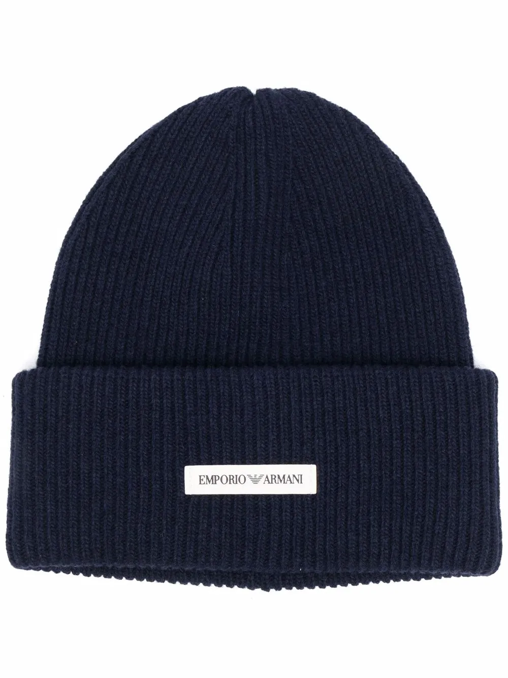 

Emporio Armani ribbed-knit wool beanie - Blue