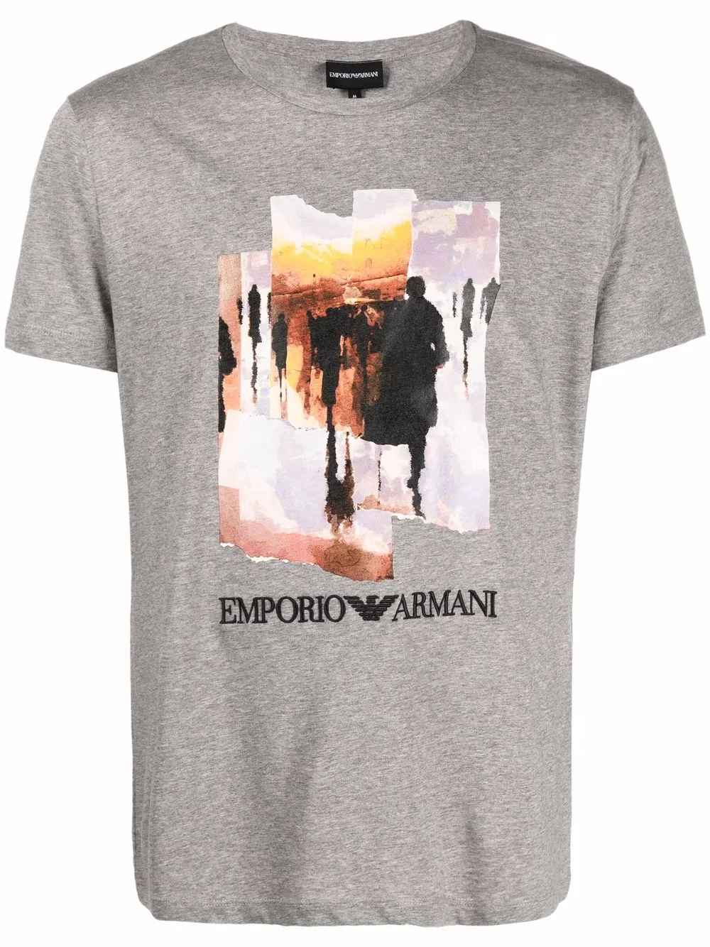 

Emporio Armani playera con estampado fotográfico - Gris