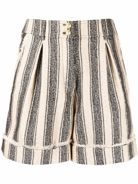 Balmain shorts de piqué acon motivo de rayas
