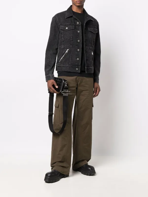 Balmain zip detail Denim Jacket Black FARFETCH AU
