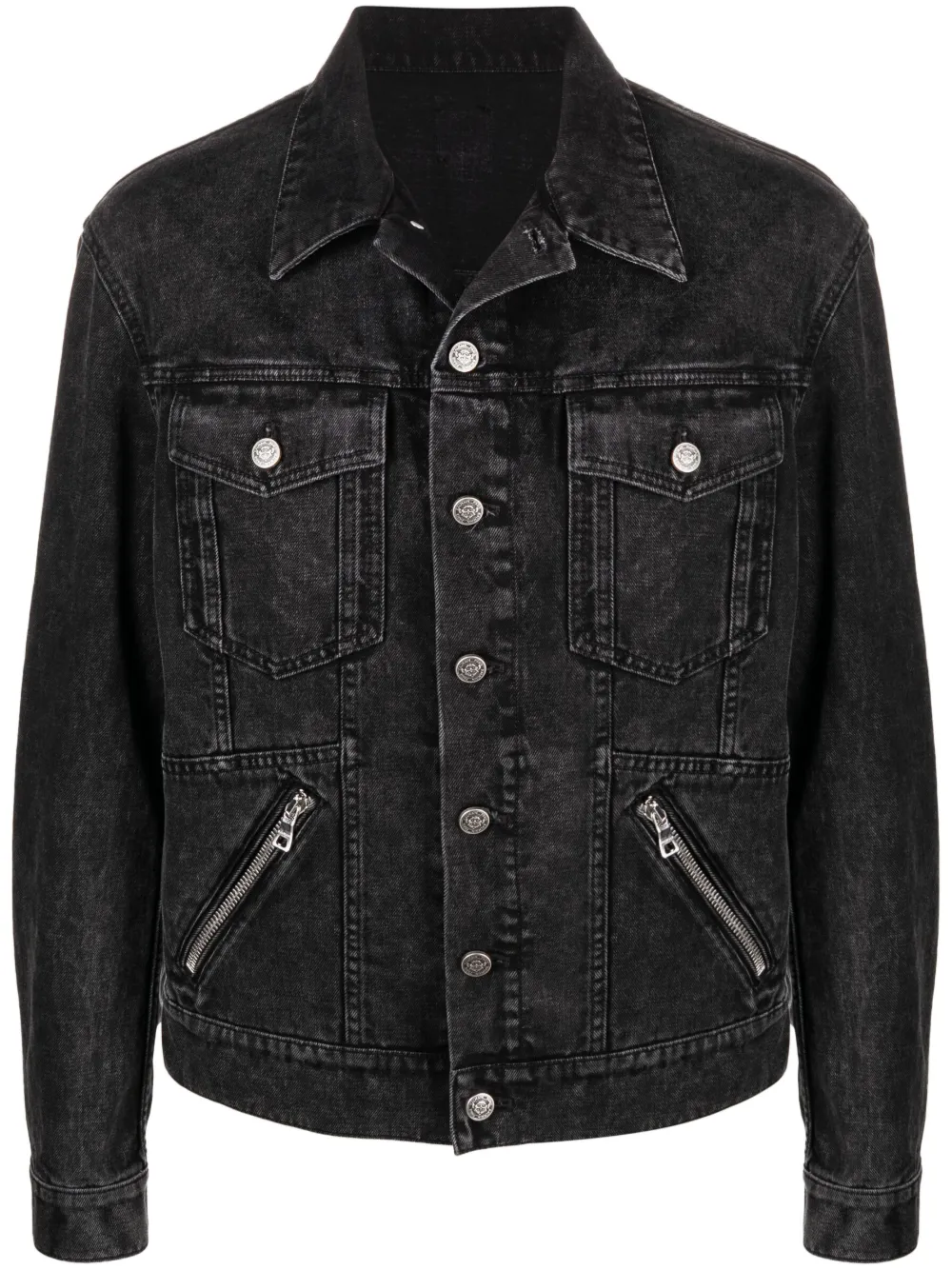 Affordable Balmain zip-detail denim jacket Men