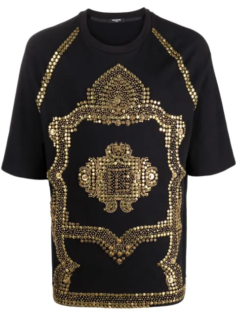 Balmain embroidered studs T-shirt
