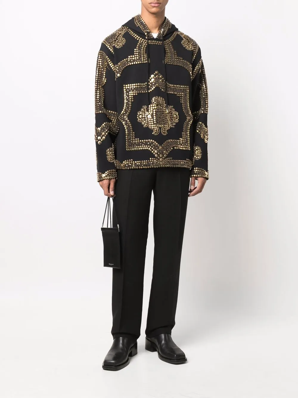 фото Balmain худи оверсайз с заклепками