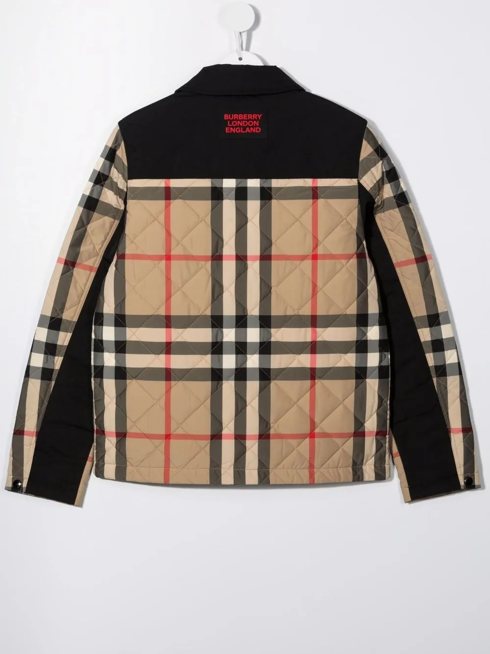 фото Burberry kids пальто в клетку с нашивкой-логотипом