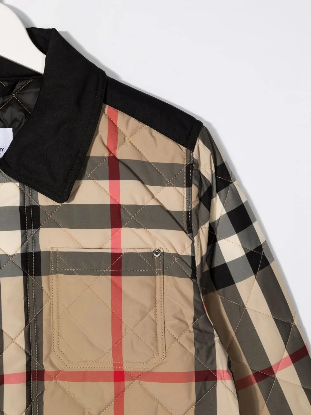 фото Burberry kids пальто в клетку с нашивкой-логотипом