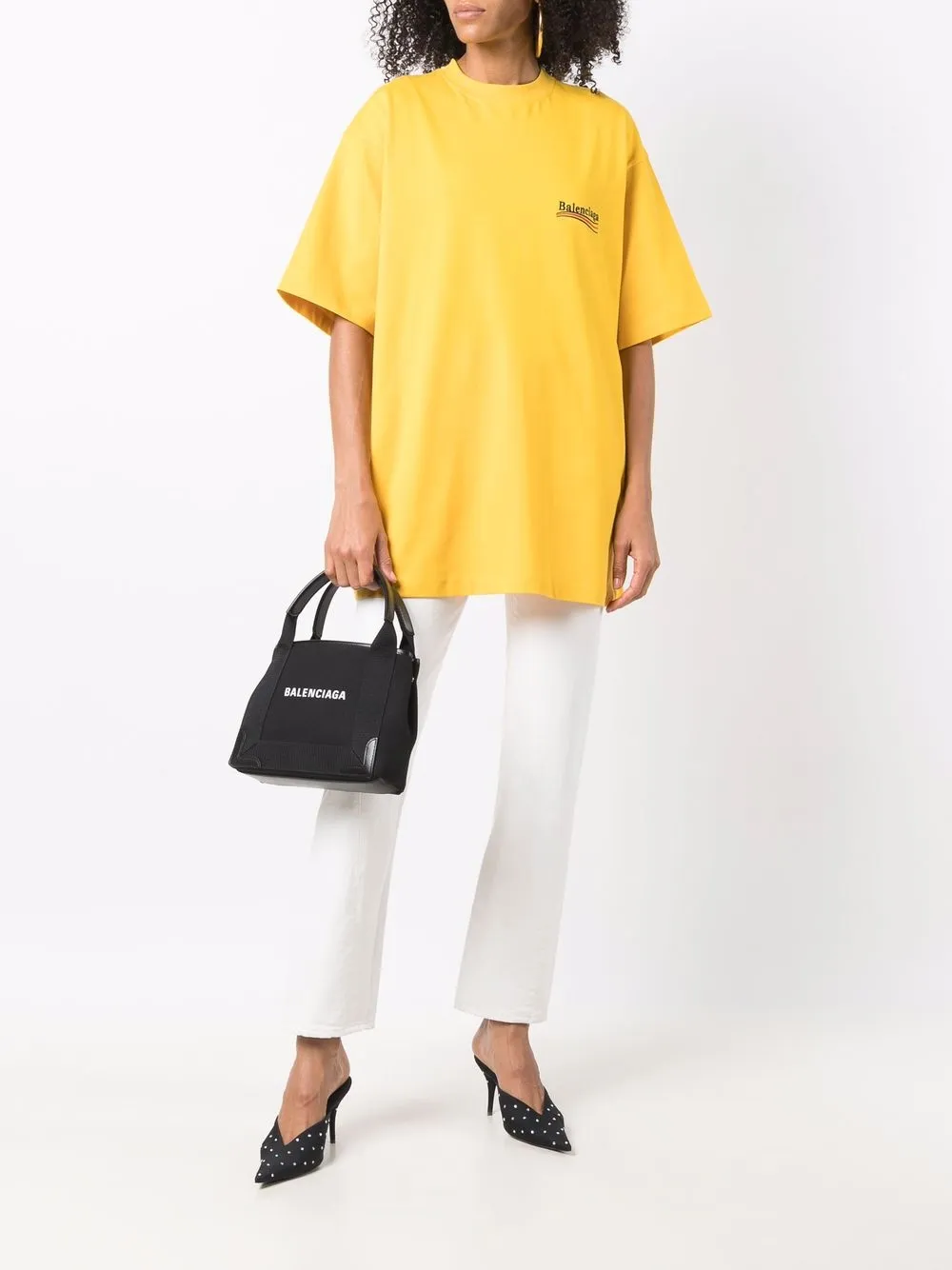 Balenciaga Cabas shopper met logo - Zwart