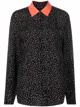 Armani Exchange abstract print contrast collar Shirt Farfetch
