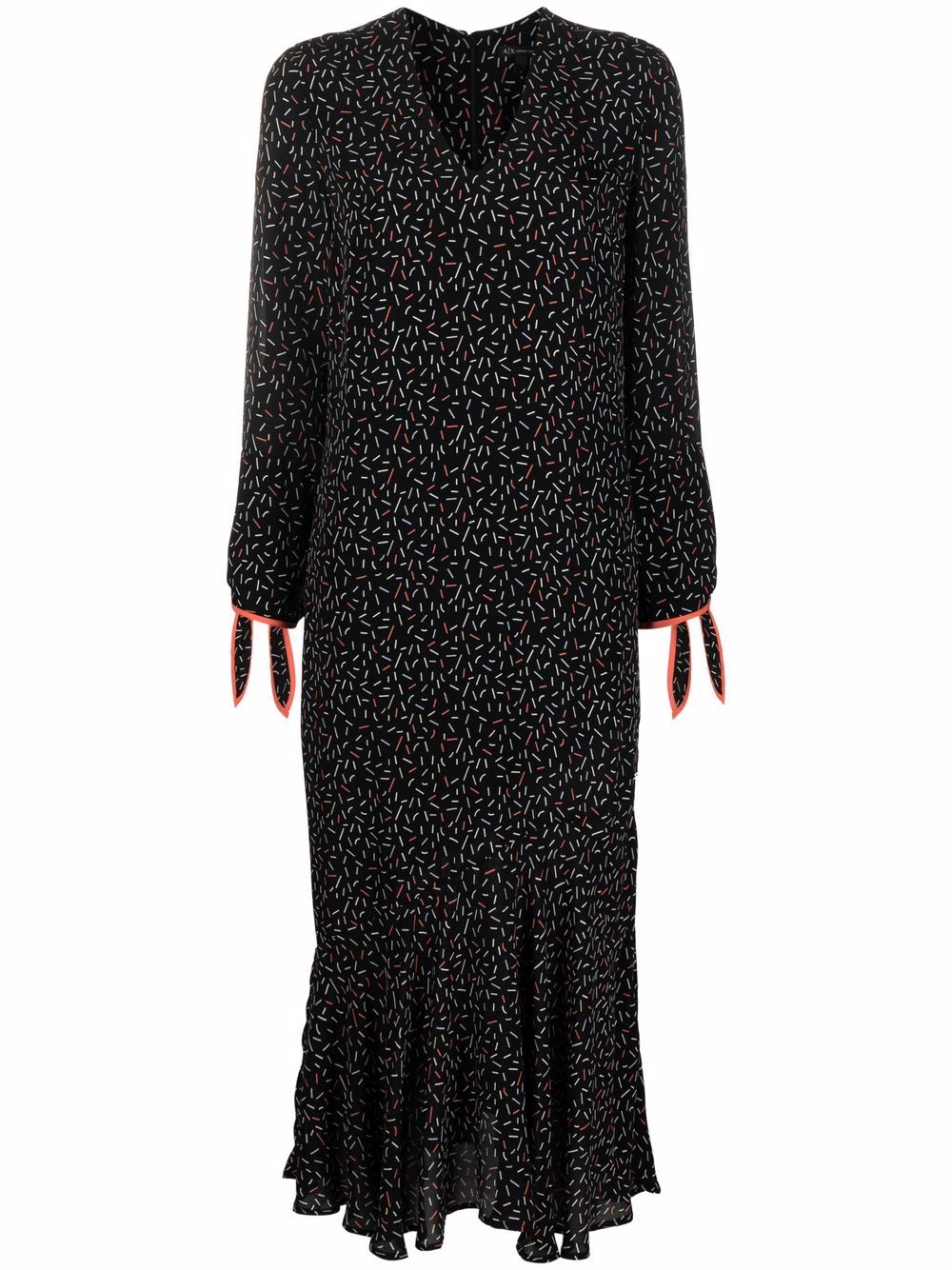 фото Armani exchange платье с v-образным вырезом и принтом