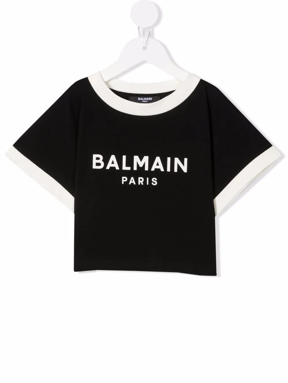 фото Balmain kids укороченная футболка с логотипом