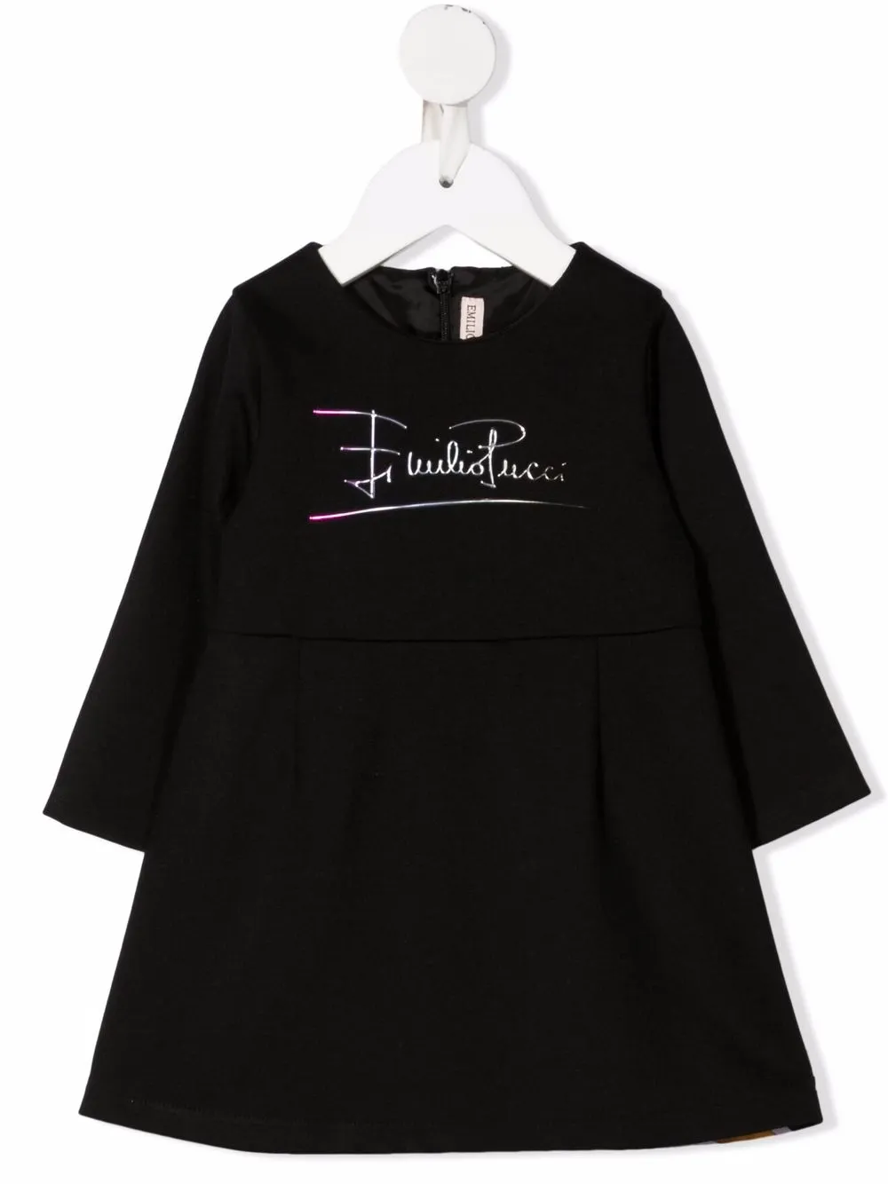 фото Emilio pucci junior платье с длинными рукавами и логотипом