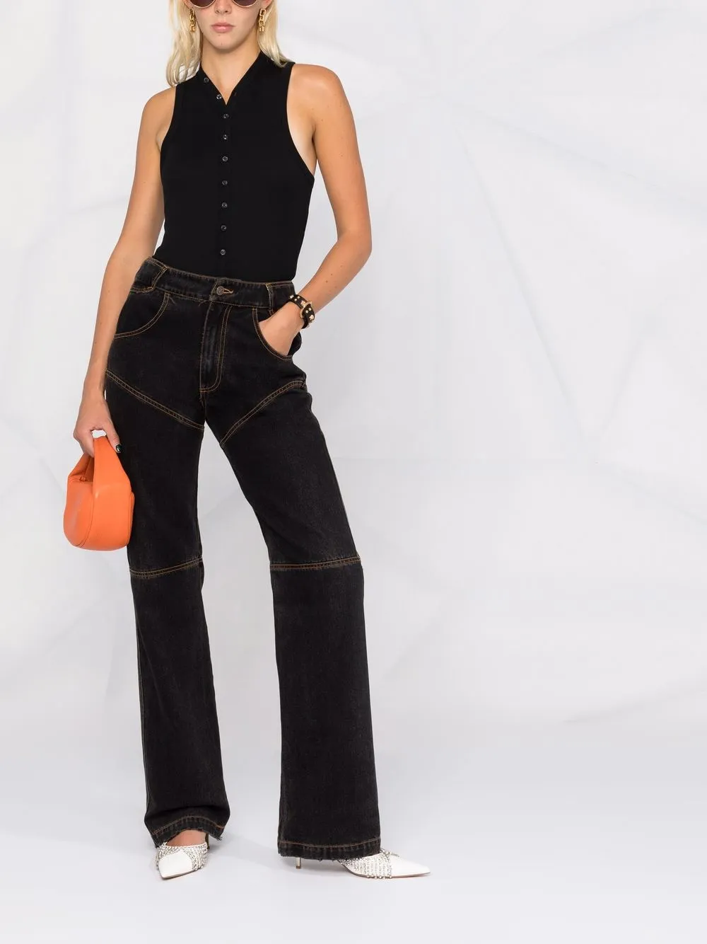 Dsquared2 Button-down tanktop - Zwart