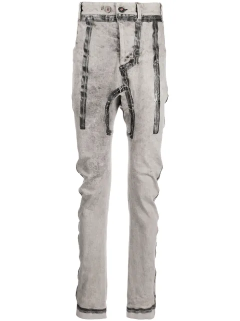 Boris Bidjan Saberi metallic-print detail jeans