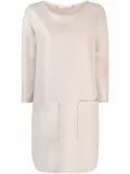 Harris Wharf London round neck long-sleeved dress - Neutrals
