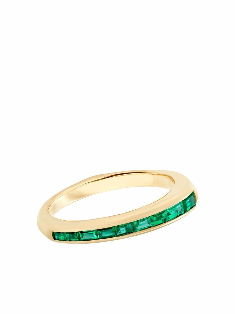 STEPHEN WEBSTER 18KT YELLOW GOLD CH2 BAGUETTE EMERALD STACK RING