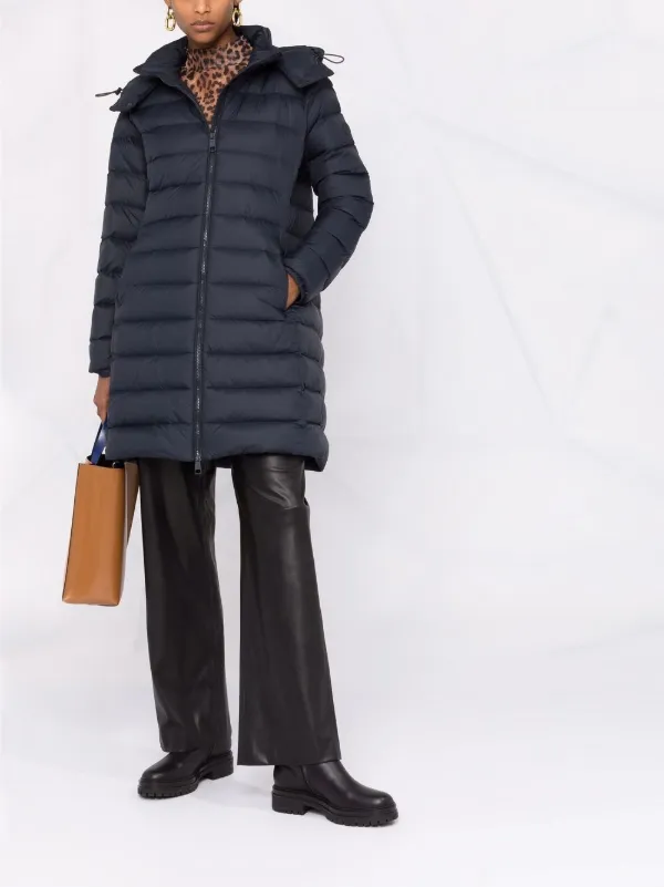 Boss Padded Midi Parka Coat - Blue