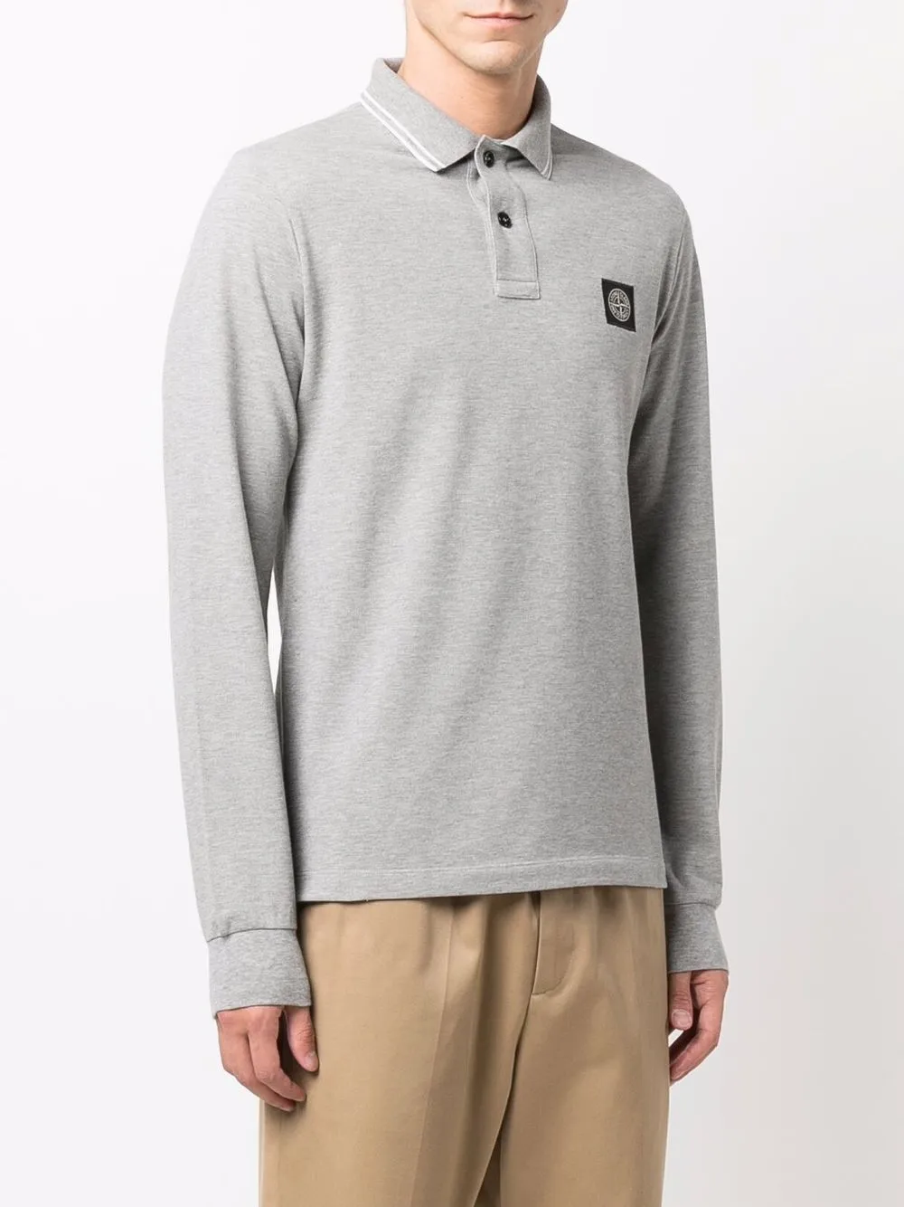 фото Stone island рубашка поло с нашивкой-логотипом
