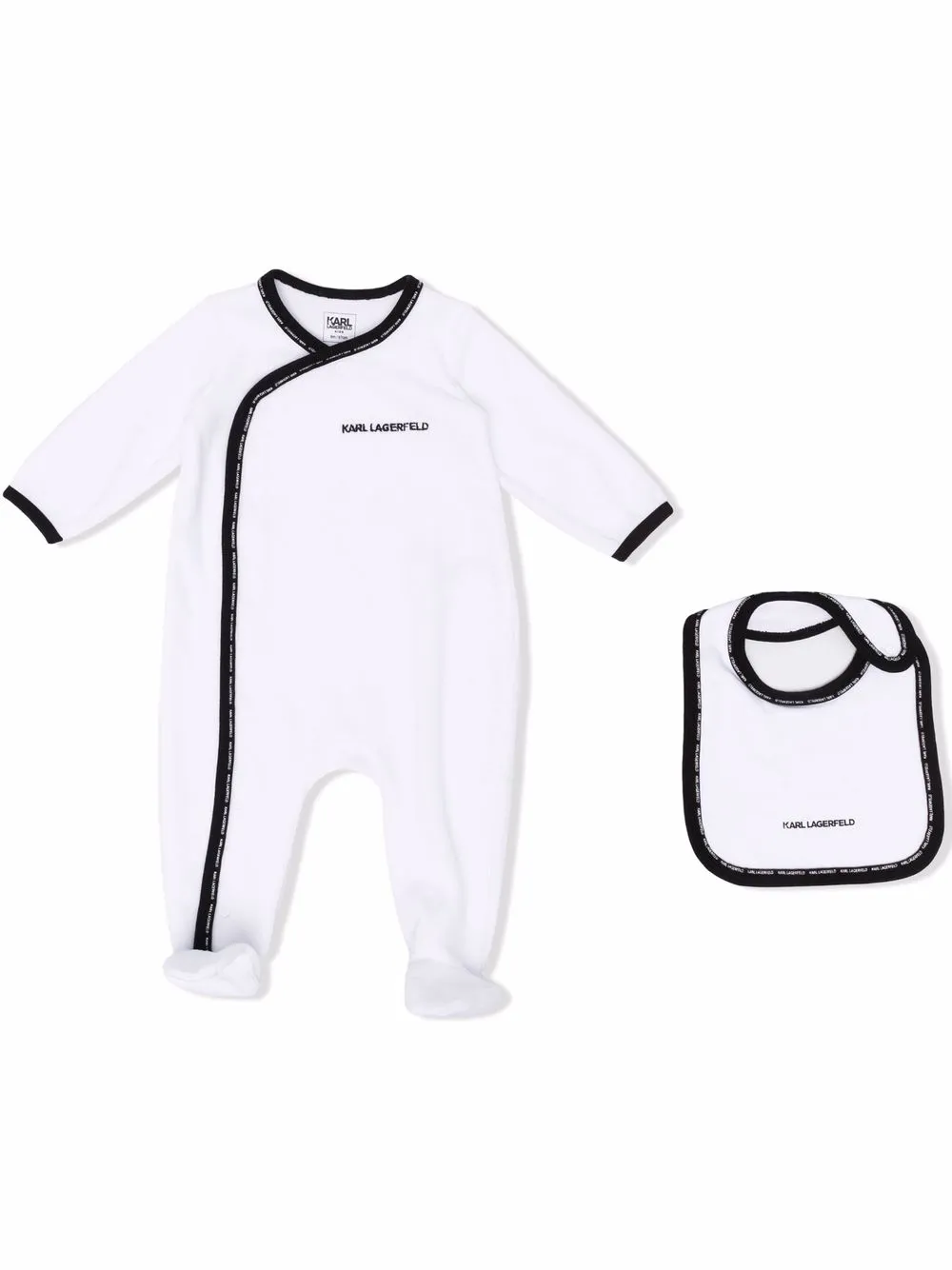 фото Karl lagerfeld kids комплект из пижамы и нагрудника с вышитым логотипом