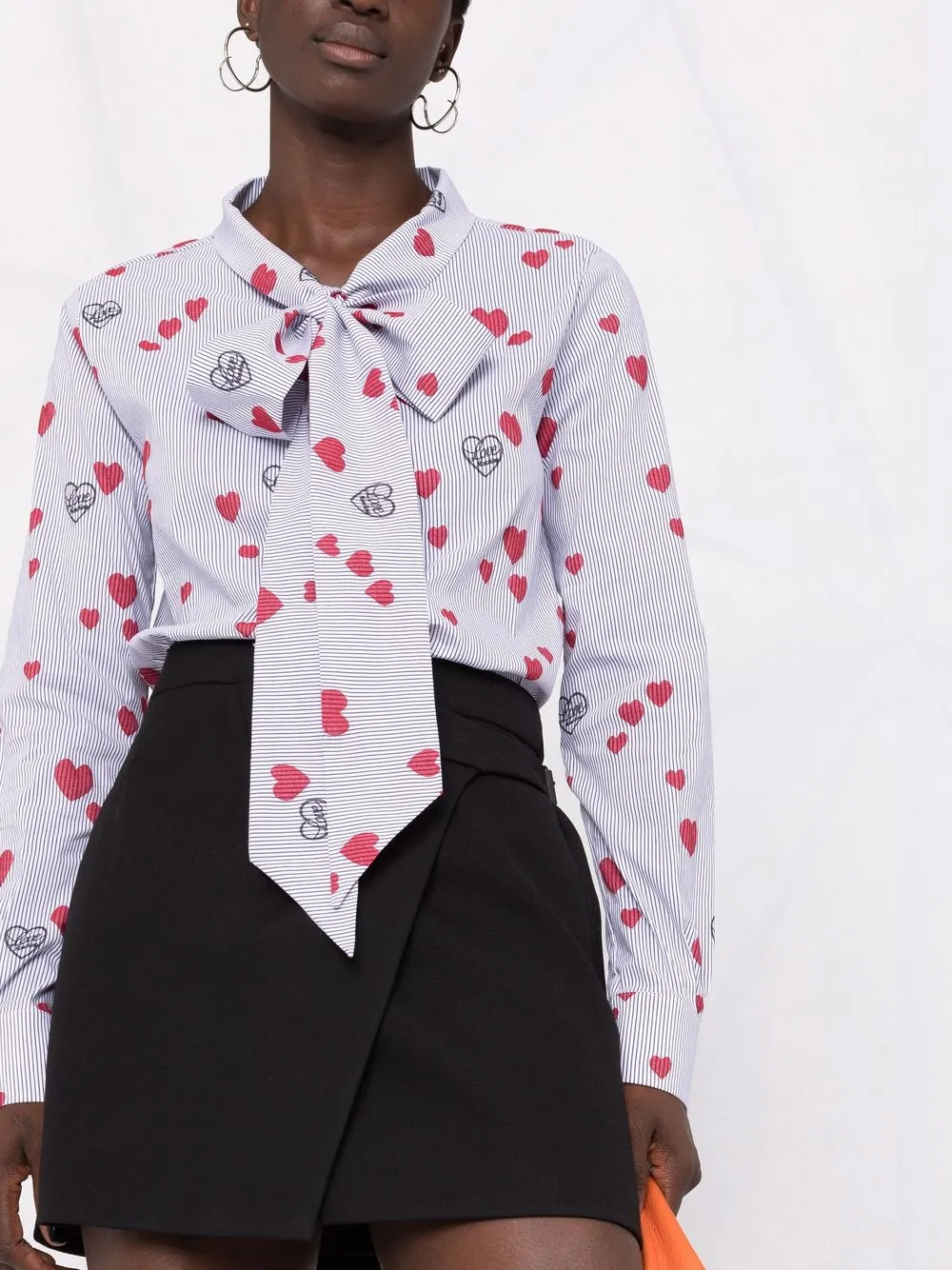 фото Love moschino полосатая рубашка с логотипом