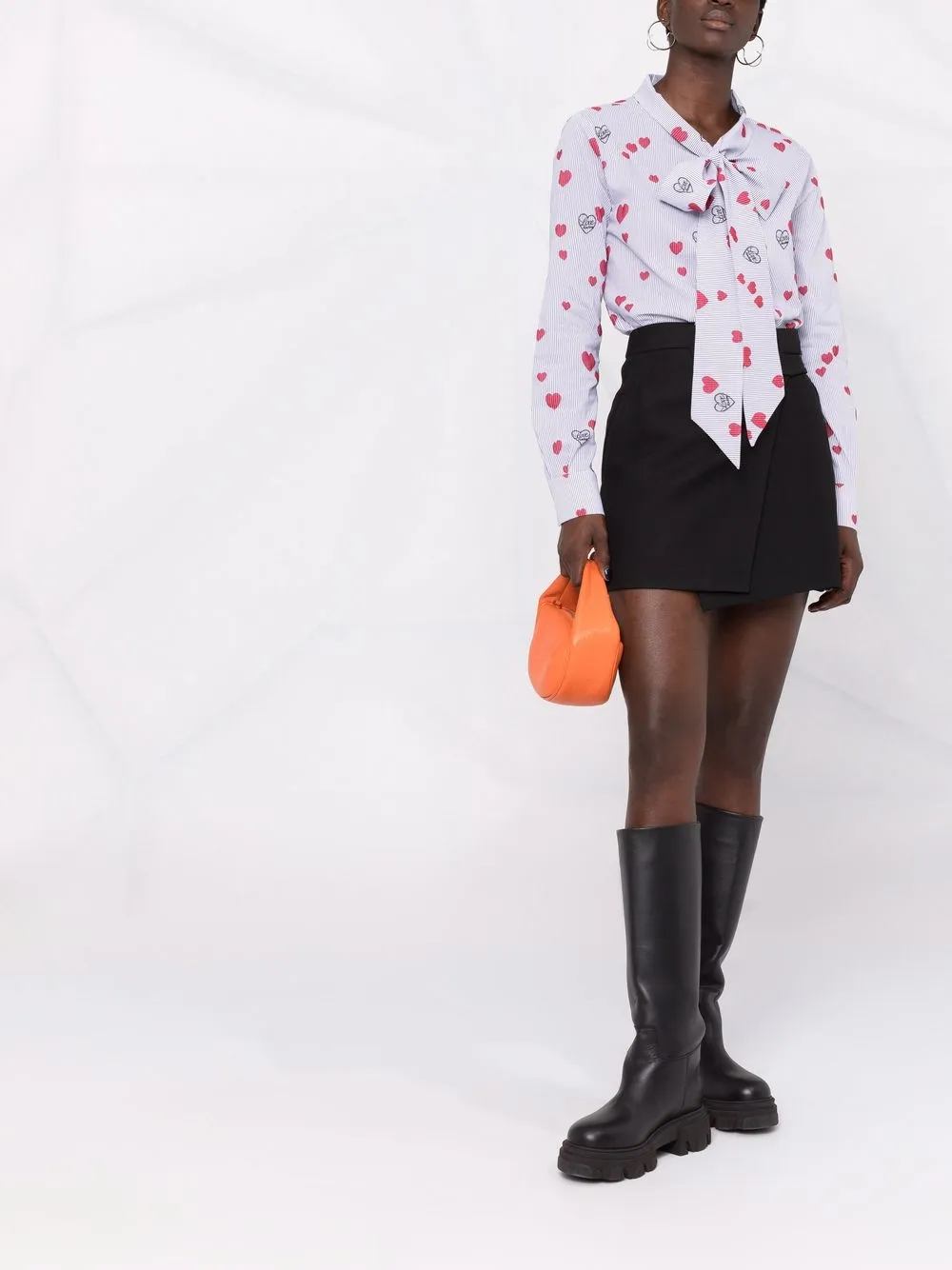 фото Love moschino полосатая рубашка с логотипом