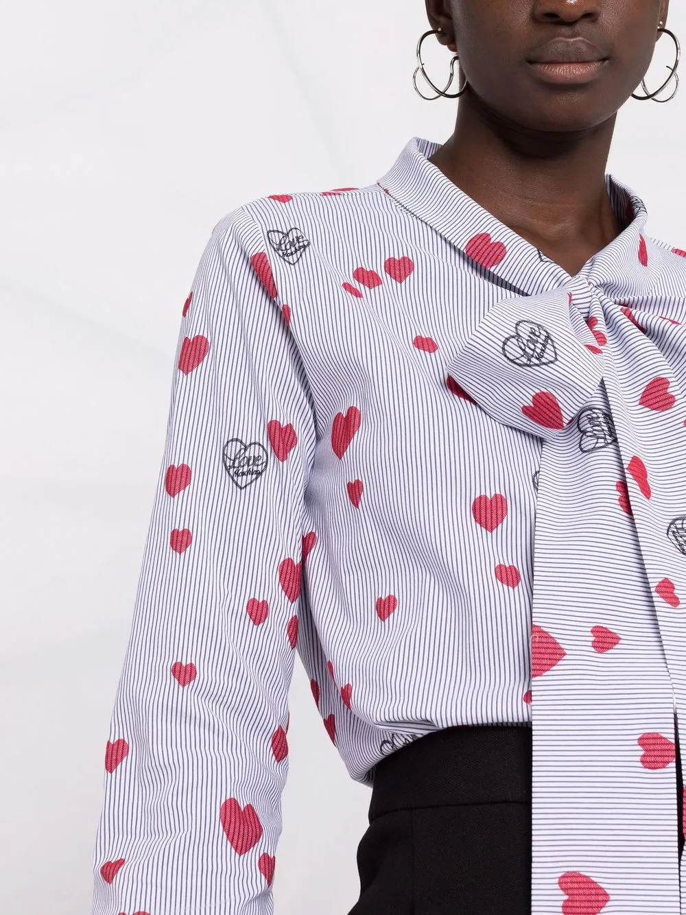 фото Love moschino полосатая рубашка с логотипом