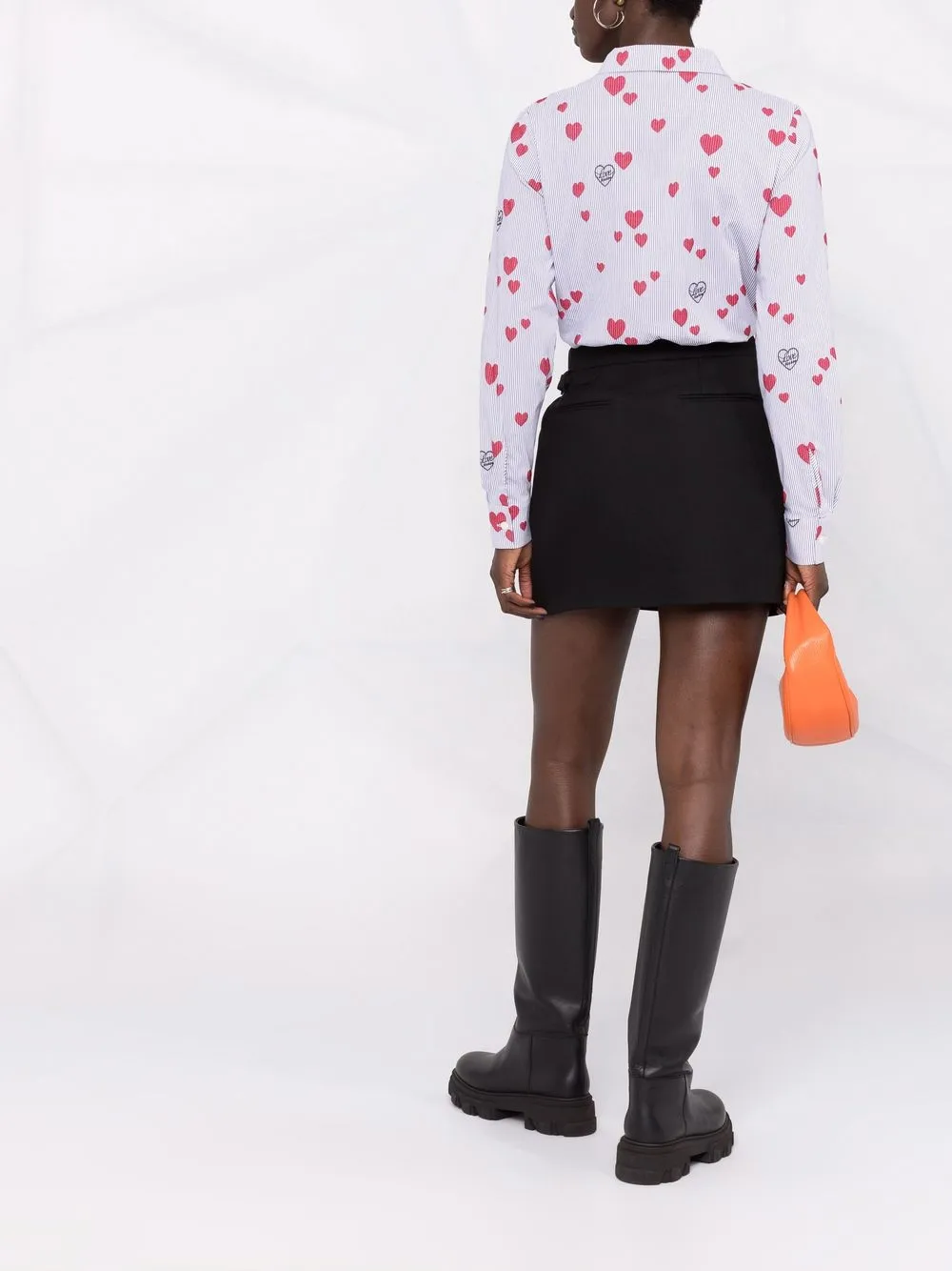 фото Love moschino полосатая рубашка с логотипом