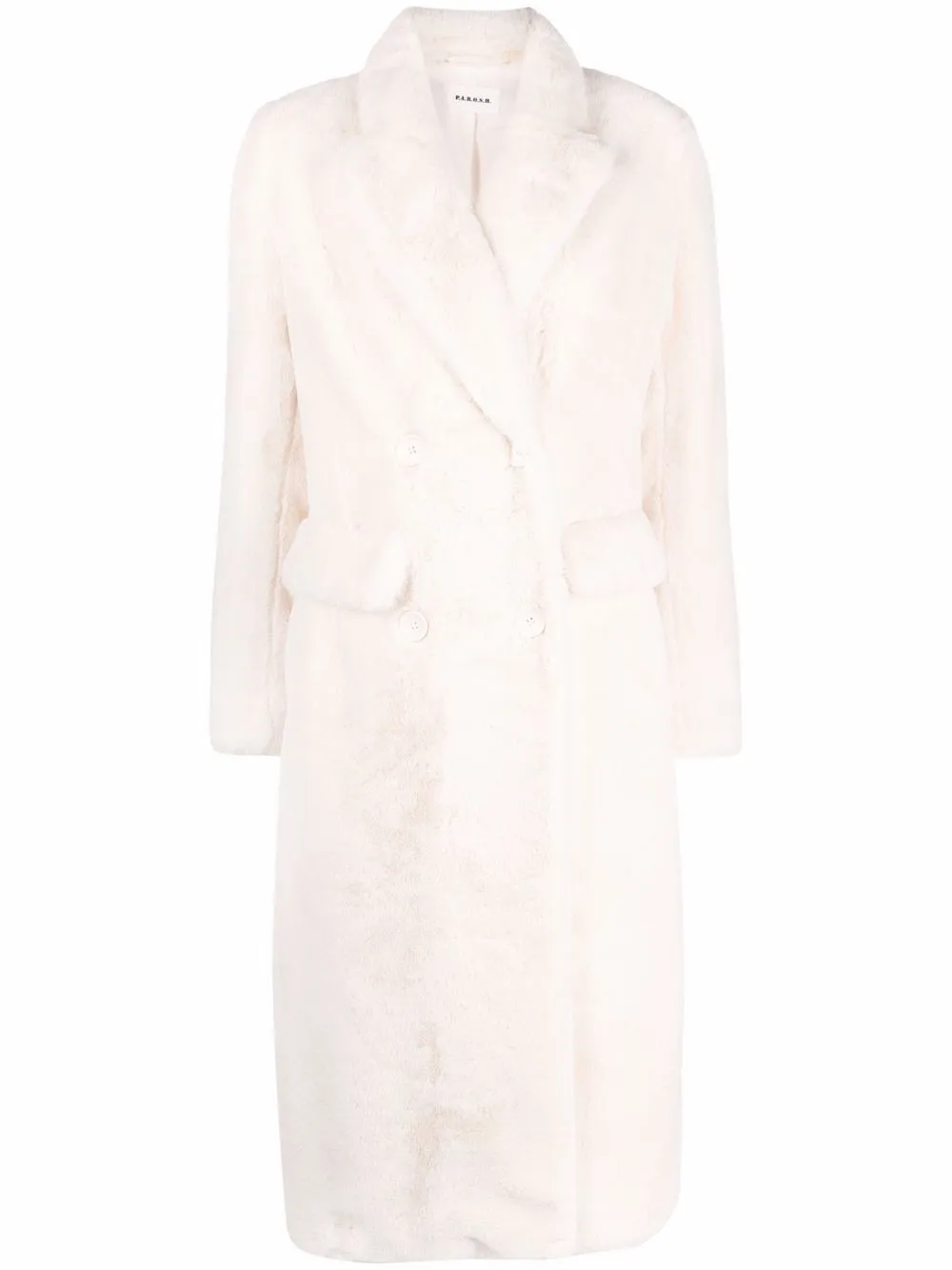 

P.A.R.O.S.H. faux-fur double-breasted coat - Neutrals