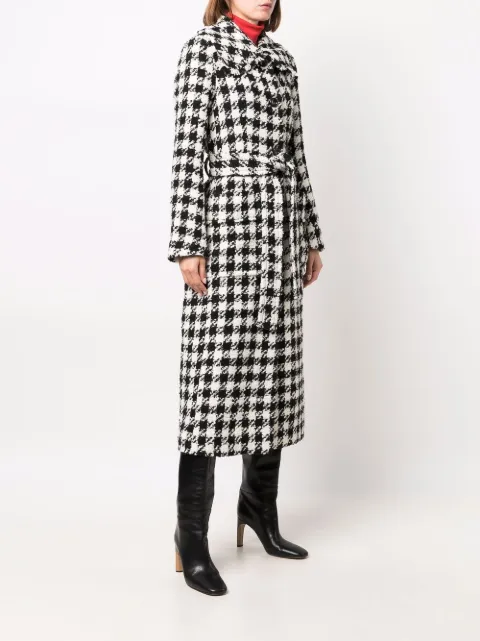 houndstooth belted coat