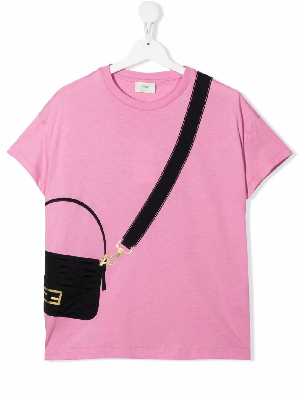 фото Fendi kids футболка с принтом baguette