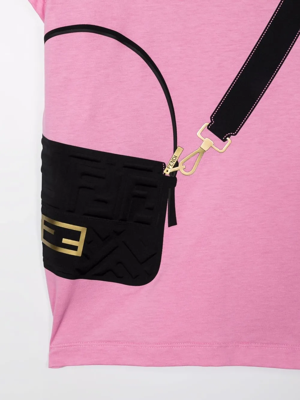 фото Fendi kids футболка с принтом baguette