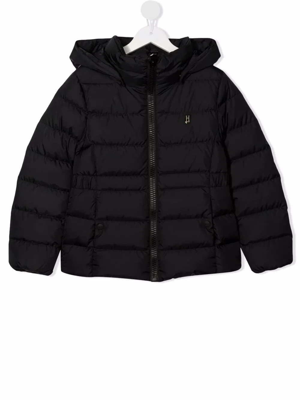 Shop Herno Hooded Puffer Jacket In Black