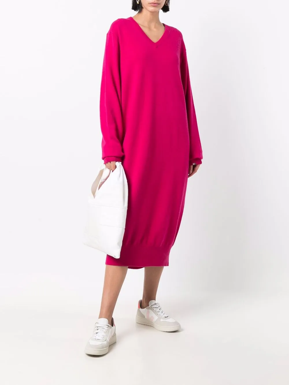фото Extreme cashmere кашемировое платье-джемпер с v-образным вырезом