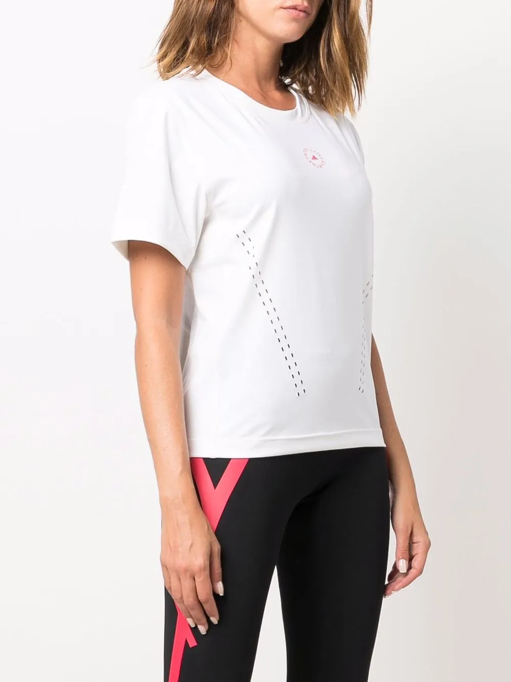 фото Adidas by stella mccartney футболка с перфорацией логотипа