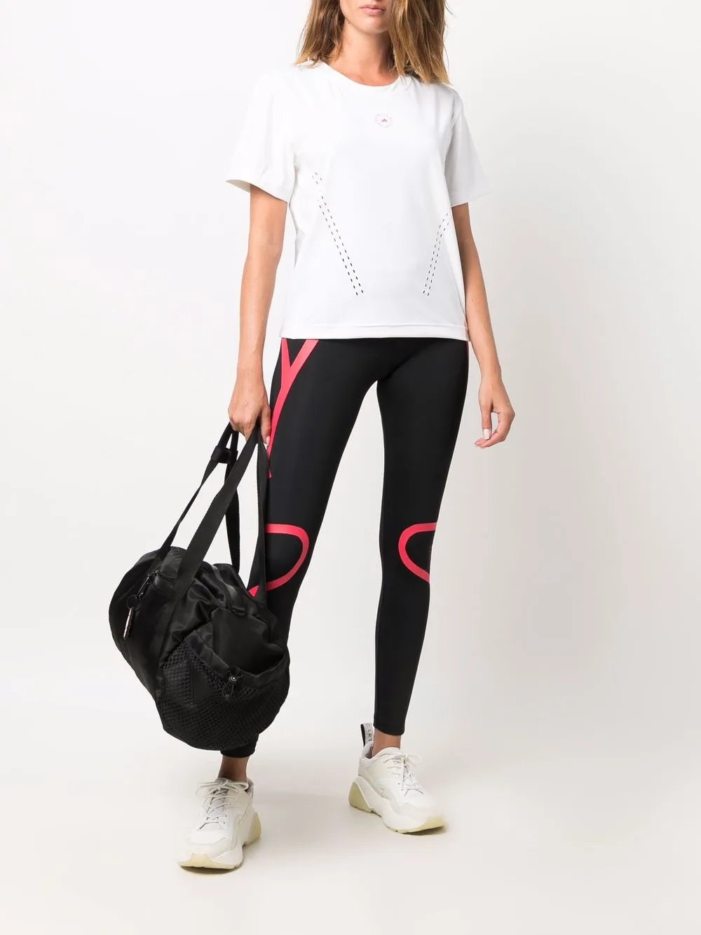 фото Adidas by stella mccartney футболка с перфорацией логотипа