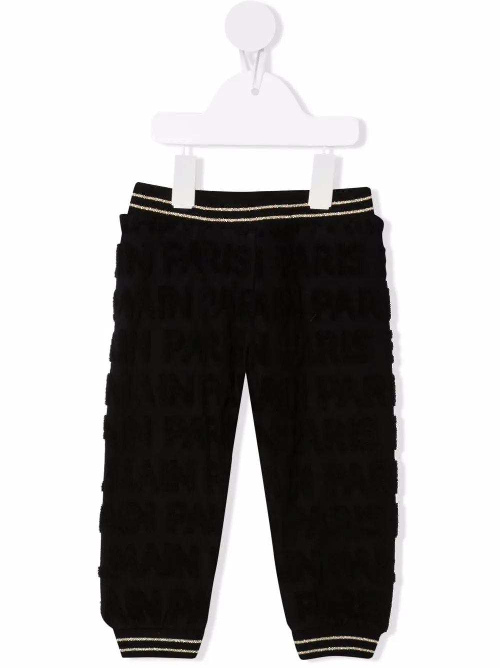 

Balmain Kids stripe-trim cotton track pants - Black