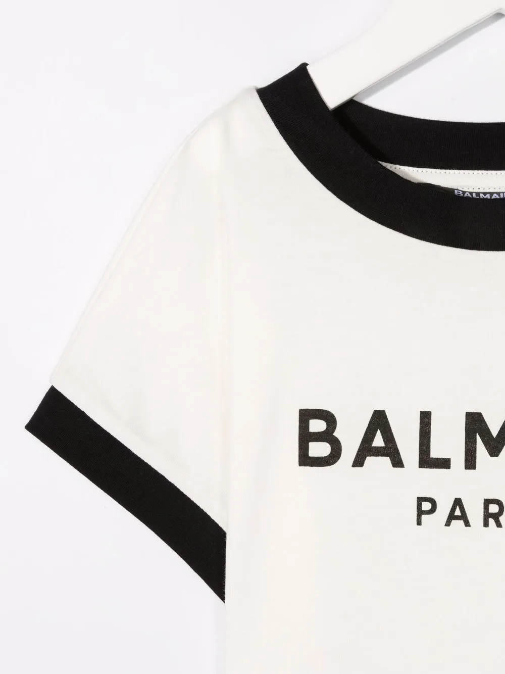 фото Balmain kids укороченная футболка с логотипом