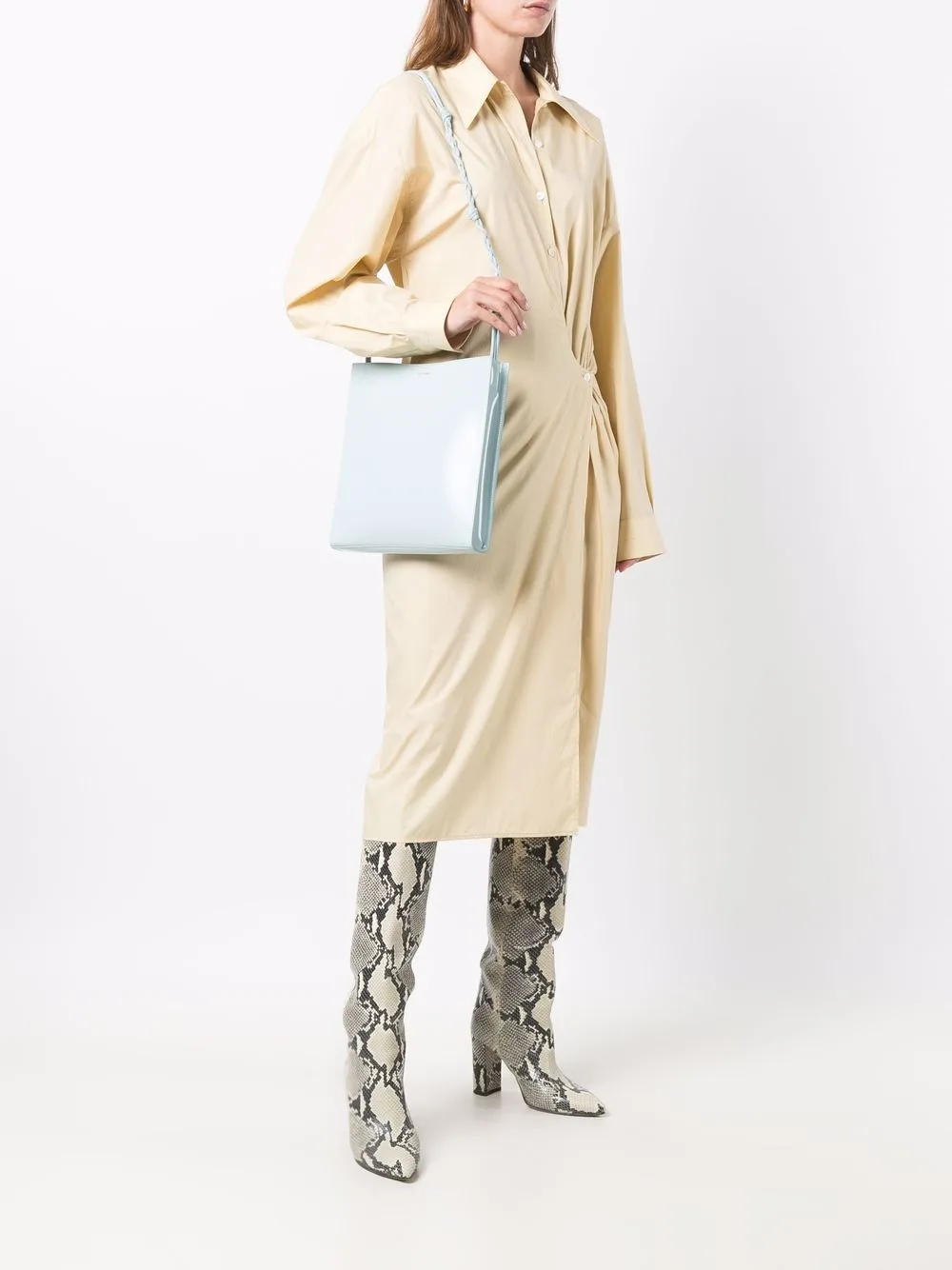 фото Jil sander сумка на плечо tangle с плетеным ремнем