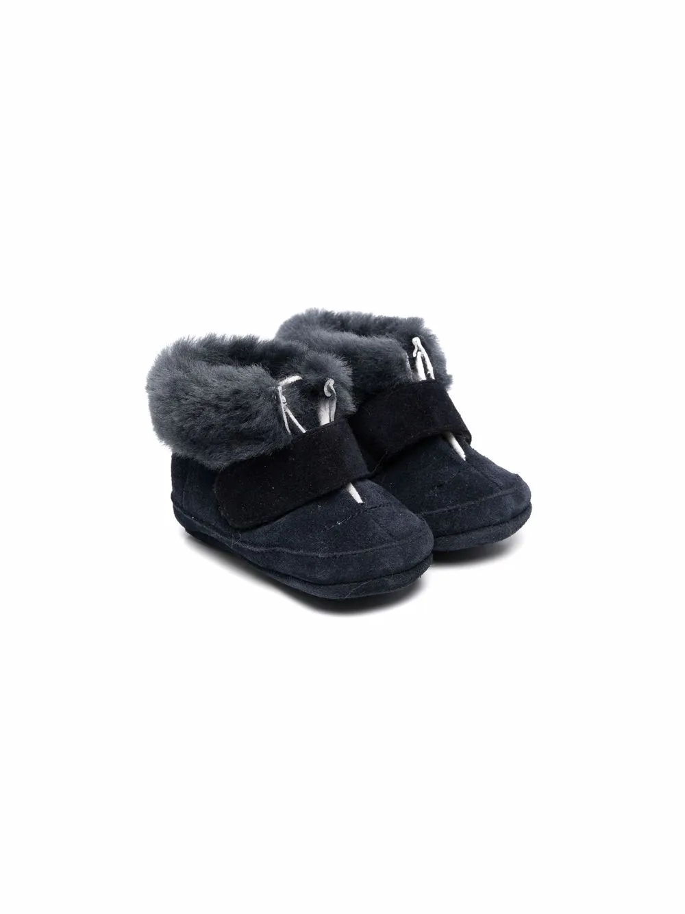 

Pèpè zapatos de bebé con ribetes de pelo - Azul
