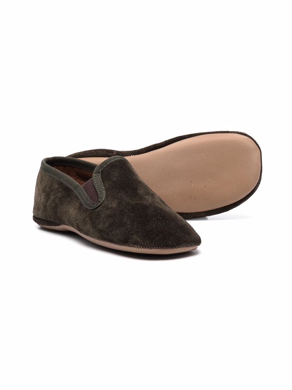 Shop Pèpè Suede Slip-on Shoes In Green