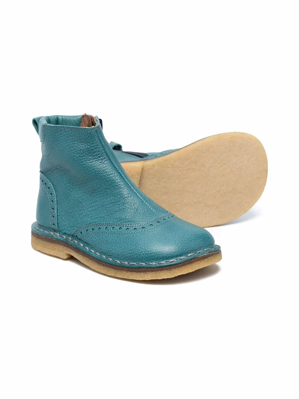 Pèpè Enkellaarzen met perforatie - Blauw
